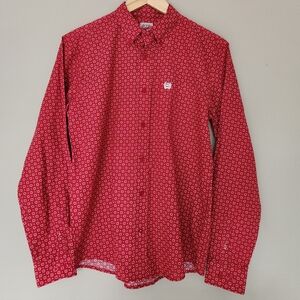 Cinch Red Print Button Down